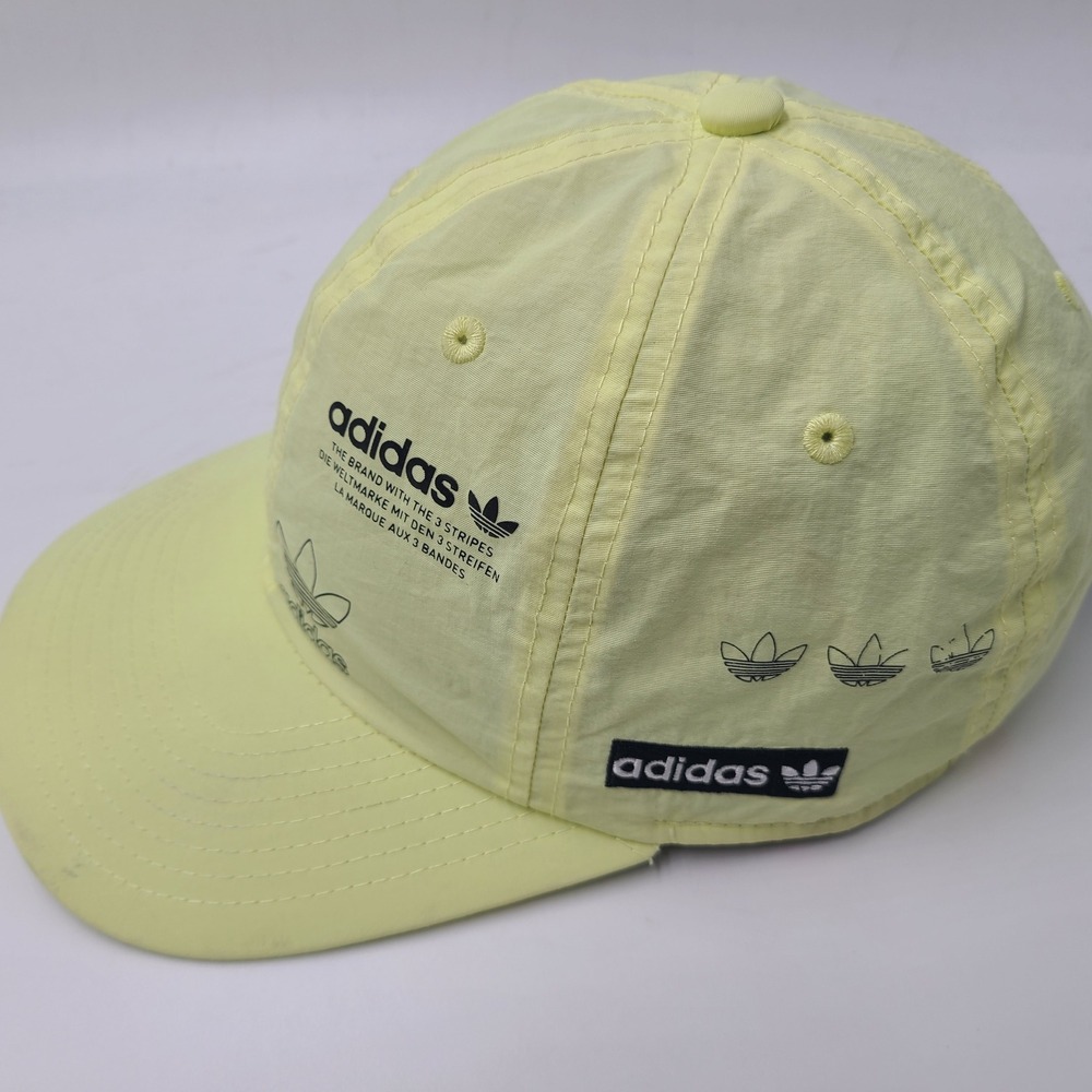 Adidas Hat Strapback Yellow Trefoil Logo Nylon The Brand With The 3 Stripes Men - Picture 7 of 16